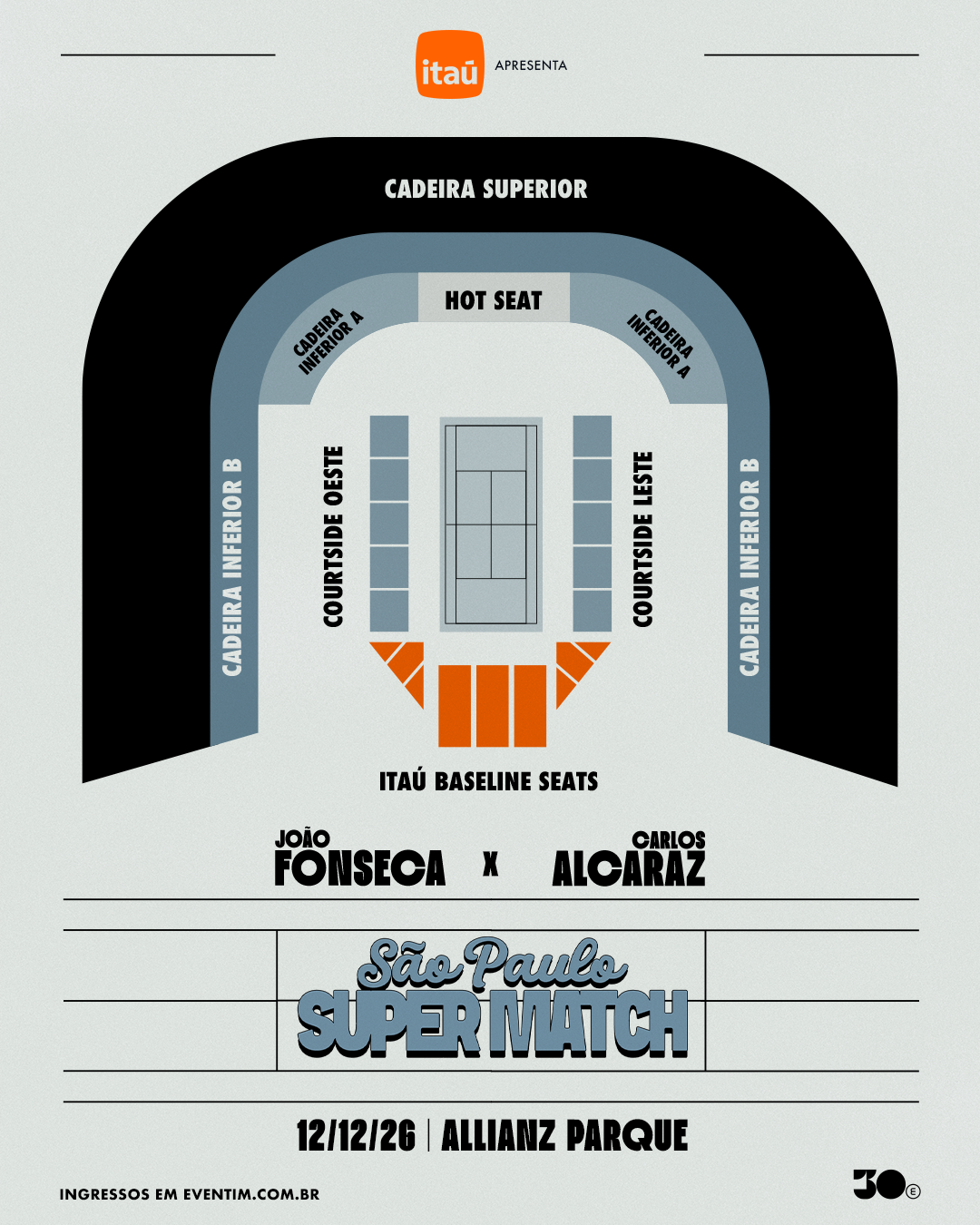 Mapa de setores do evento São Paulo Super Match